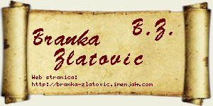 Branka Zlatović vizit kartica